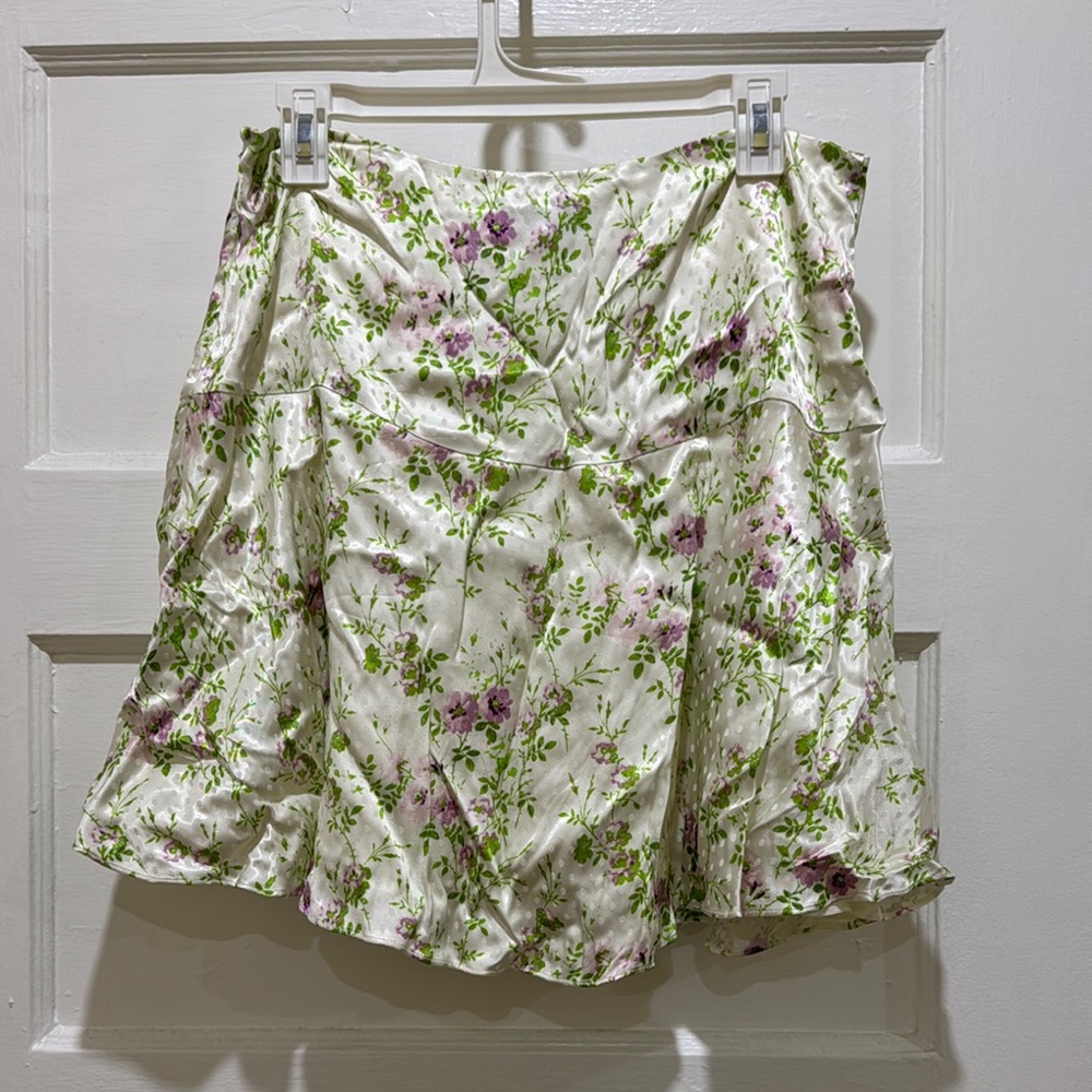 Floral Satin Skirt